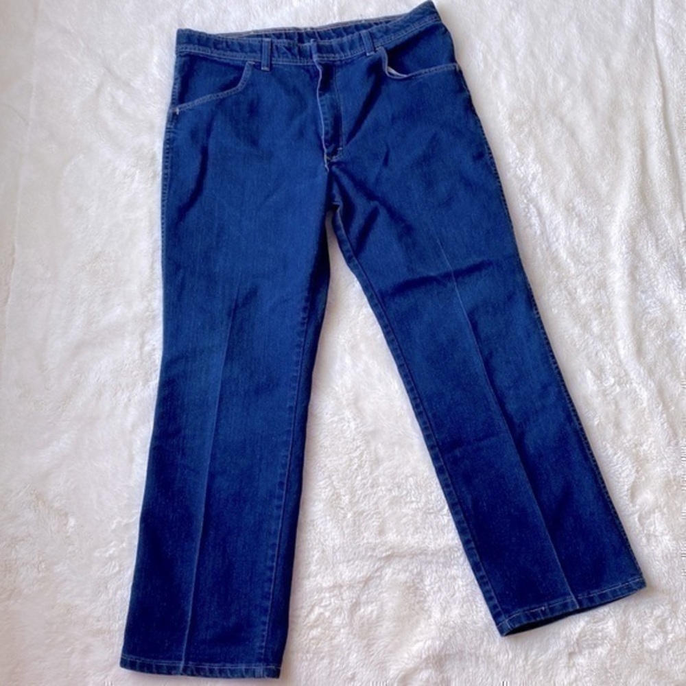 Elite mens Vintage straight leg dark wash blue jeans size 36/30